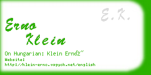 erno klein business card